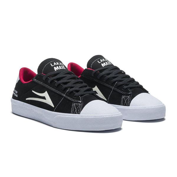 LaKai Newport Black/White/Red Skate Shoes Mens | Australia JC2-4482
